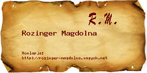 Rozinger Magdolna névjegykártya